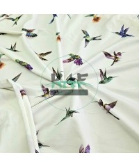  Baskılı Penye İki İplik Kumaş | Renkli Kuşlar