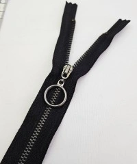 Yuvarlak Halka Fermuar | Mont-Çanta Fermuarı Uzunluk: 20 cm | Siyah