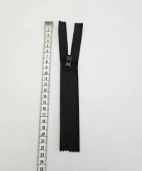 Su Geçirmez PU Kaplama Fermuar | O Fermuar | Uzunluk: 24 cm Siyah