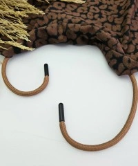 Sweatshirt İpi | Siyah Uçlamalı 94 cm Kordon | Karamel