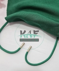 Özel Gümüş Renk Uçlamalı 105 cm Yeşil Kordon Bağcık | Sweatshirt-Eşofman İpi 1 Adet