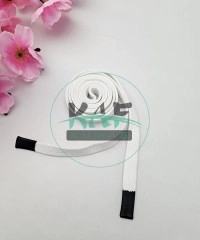 Özel Siyah Sakız Uçlamalı 115 cm Beyaz Kordon Bağcık | Sweatshirt-Eşofman İpi 1 Adet