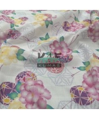 Baskılı %100 Pamuk Müslin Kumaş | Buket