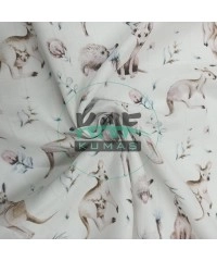 Baskılı %100 Pamuk Müslin Kumaş | Avustralya Hayvanları