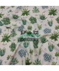 Baskılı %100 Pamuk Müslin Kumaş | Bitkiler