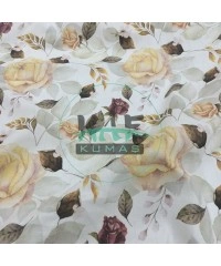 Baskılı %100 Pamuk Müslin Kumaş | Gül