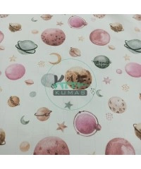 Baskılı %100 Pamuk Müslin Kumaş | Galaksi
