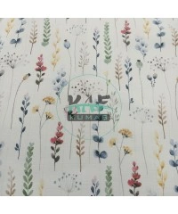 Baskılı %100 Pamuk Müslin Kumaş | Renkli Dallar