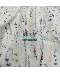 Baskılı %100 Pamuk Müslin Kumaş | Renkli Dallar