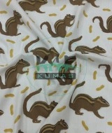 Baskılı %100 Pamuk Müslin Kumaş | Sincap ve Fıstık