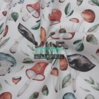 Baskılı %100 Pamuk Müslin Kumaş | Küçük Mantarlar