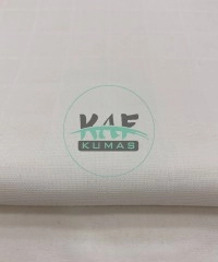 %100 Pamuk Kareli Müslin Parça Kumaş | Beyaz Düz