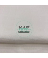 %100 Pamuk Kareli Müslin Kumaş | Beyaz Düz