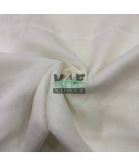 %100 Pamuk Kareli Müslin Kumaş | Beyaz Düz