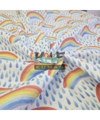 Baskılı %100 Pamuk Müslin Kumaş | Yağmur