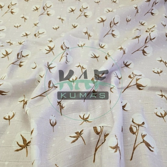 Baskılı %100 Pamuk Müslin Kumaş | Pembe Zeminli Pamuk