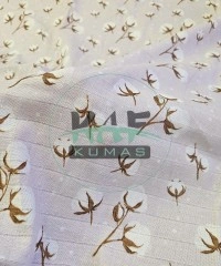 Baskılı %100 Pamuk Müslin Kumaş | Pembe Zeminli Pamuk