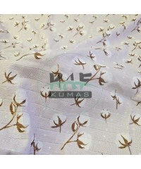 Baskılı %100 Pamuk Müslin Kumaş | Pembe Zeminli Pamuk