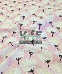 Baskılı %100 Pamuk Müslin Kumaş | Pembe Zemin Çiçek