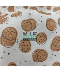 Baskılı %100 Pamuk Müslin Kumaş | Kurabiye Desen