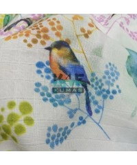 Baskılı %100 Pamuk Müslin Kumaş | Serçe