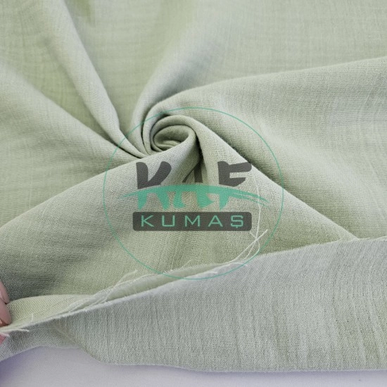 Krinkıl Müslin | 2 Katlı Bürümcük Kumaş | Açık Yeşil
