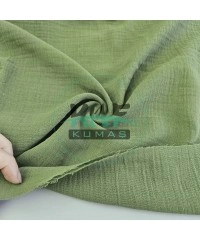 Krinkıl Müslin | 2 Katlı Bürümcük Kumaş | Açık Yeşim