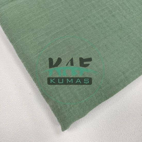 Krinkıl Müslin | 2 Katlı Bürümcük Kumaş | Çağla Yeşili