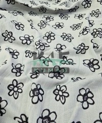 Gri Zemin Krinkıl Müslin | 2 Katlı Bürümcük Kumaş | Çiçek