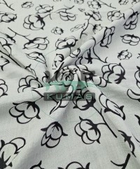 Gri Zemin Krinkıl Müslin | 2 Katlı Bürümcük Kumaş | Pamuk