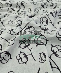 Gri Zemin Krinkıl Müslin | 2 Katlı Bürümcük Kumaş | Pamuk