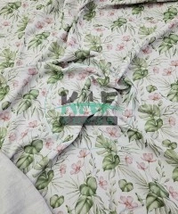 Baskılı %100 Pamuk 2 Katlı Gri Krinkıl Müslin Kumaş | Desen 1