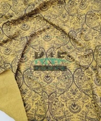 Baskılı %100 Pamuk 2 Katlı Hardal Krinkıl Müslin Kumaş | Desen 6