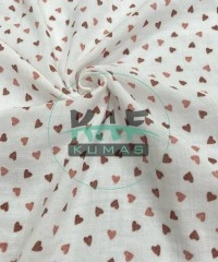 Krinkıl Müslin | 2 Katlı Bürümcük Kumaş | Kalpler