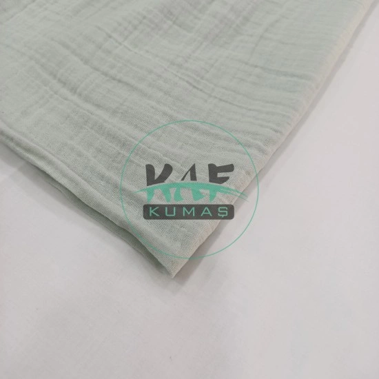 Krinkıl Müslin | 2 Katlı Bürümcük Kumaş | Mint Yeşili