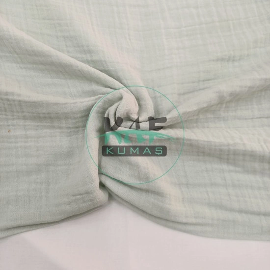  Krinkıl Müslin | 2 Katlı Bürümcük Kumaş | Mint Yeşili