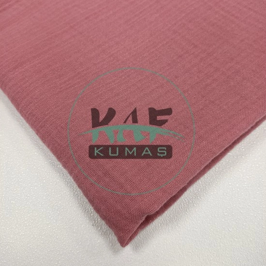  Krinkıl Müslin | 2 Katlı Bürümcük Kumaş | Pembe Kayısı