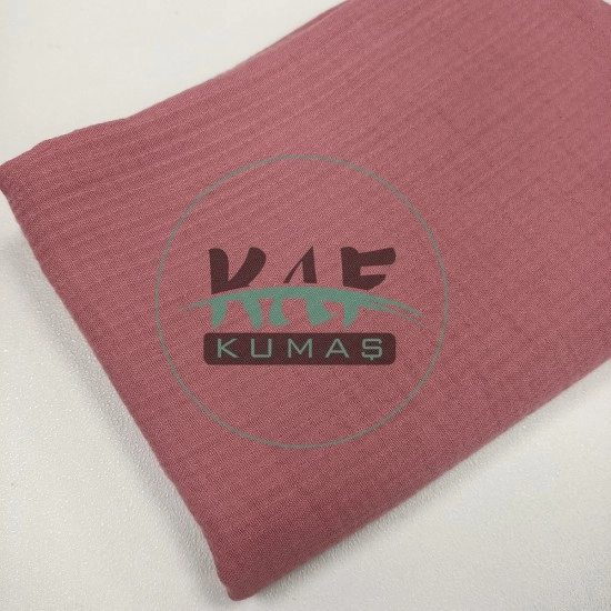  Krinkıl Müslin | 2 Katlı Bürümcük Kumaş | Pembe Kayısı