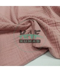 Dört Katlı Bürümcük Pamuk Müslin Kumaş | Gül Kurusu