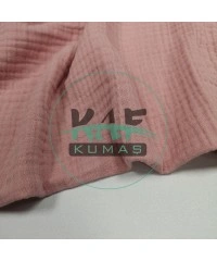 Dört Katlı Bürümcük Pamuk Müslin Kumaş | Gül Kurusu