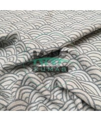 Desenli Dört Katlı Bürümcük Pamuk Müslin Kumaş | Günbatımı Mavi