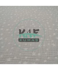 Desenli Dört Katlı Bürümcük Pamuk Müslin Kumaş | Gri Yıldızlar