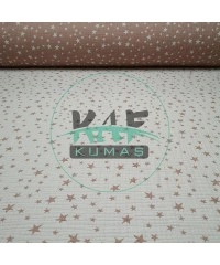 Desenli Dört Katlı Bürümcük Pamuk Müslin Kumaş | Pembe Yıldızlar