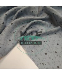 Baskılı Bambu Karışım Müslin Kumaş | Boyalı Zemin Karakter Desen