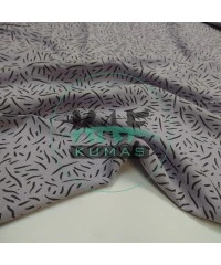 Baskılı Bambu Karışım Müslin Kumaş | Mor Zemin Kısa Çizgiler