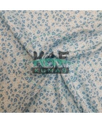 Baskılı Bambu Karışım Müslin Kumaş | Mavi Leopar 