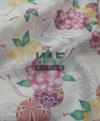 Baskılı %100 Pamuk Müslin Kumaş | Buket