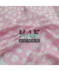 Baskılı Bambu Karışım Müslin Kumaş | Pembe Zemin Balon