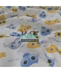 Baskılı %100 Pamuk Müslin Kumaş | Denizaltı