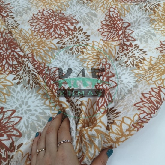 Baskılı %100 Pamuk Müslin Kumaş | Kamelya
